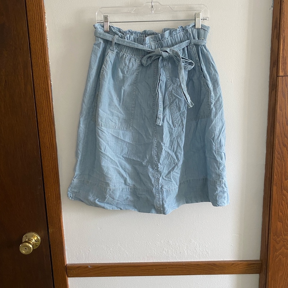 Madewell Paperbag Chambray Denim Skirt